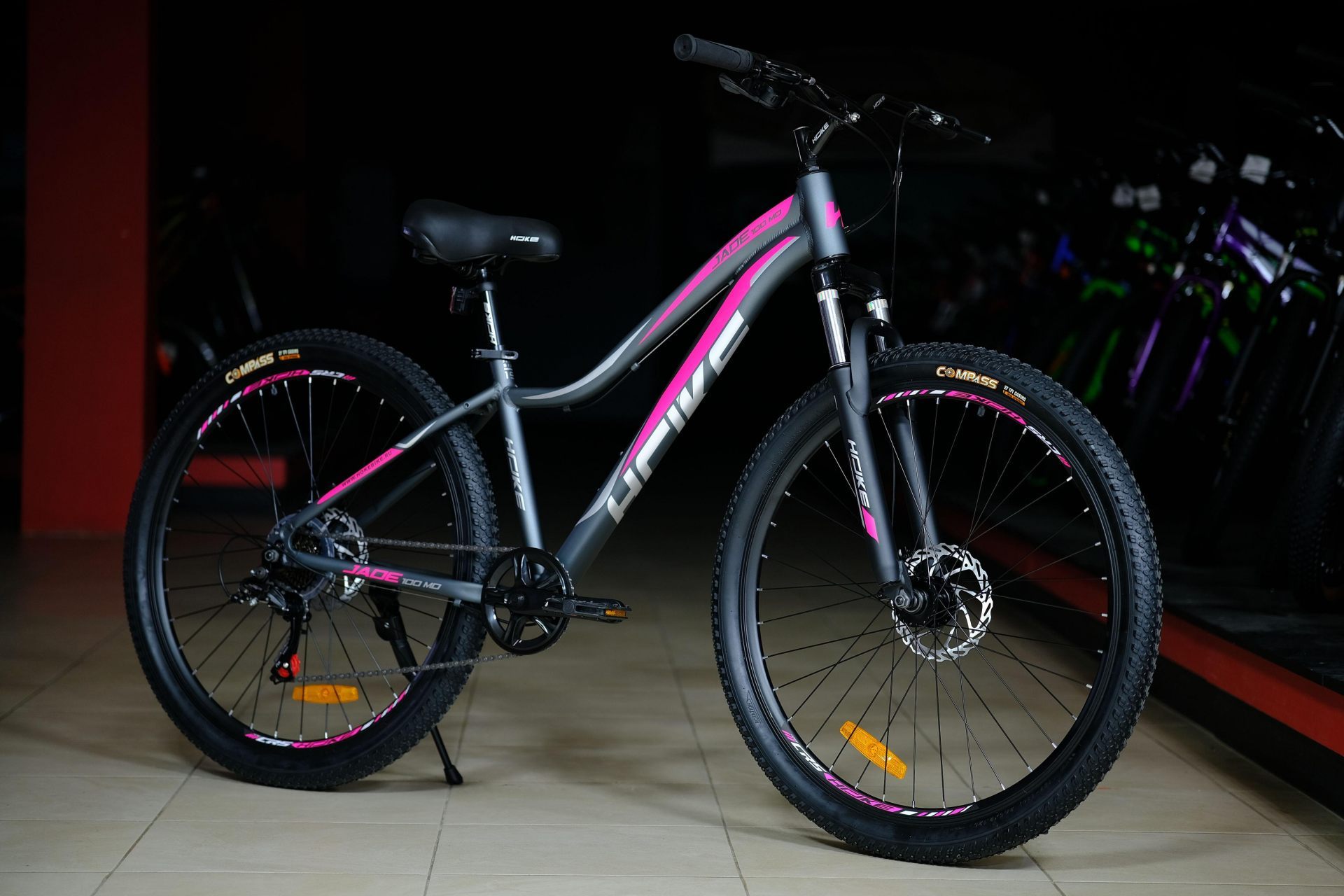 Велосипед HOKE Jade 100 MD матовый серый-розовый 17